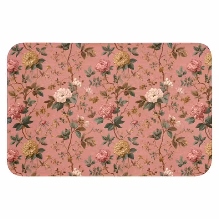 WC Vorleger - Klassisch - Botanisch - Rosa