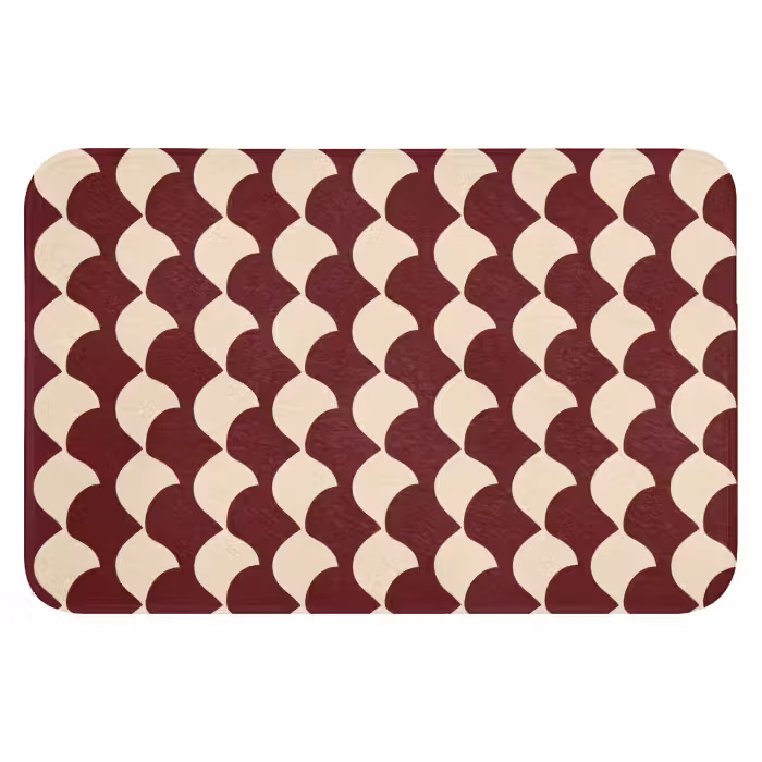 WC Vorleger - Rot - Kachelmuster - Creme