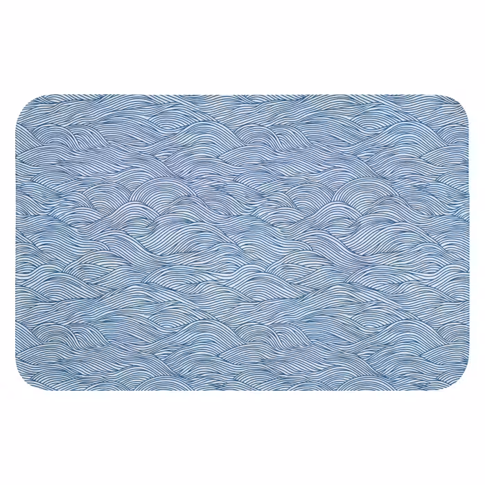 WC Vorleger - Wellen - Rhythmisch - Blau