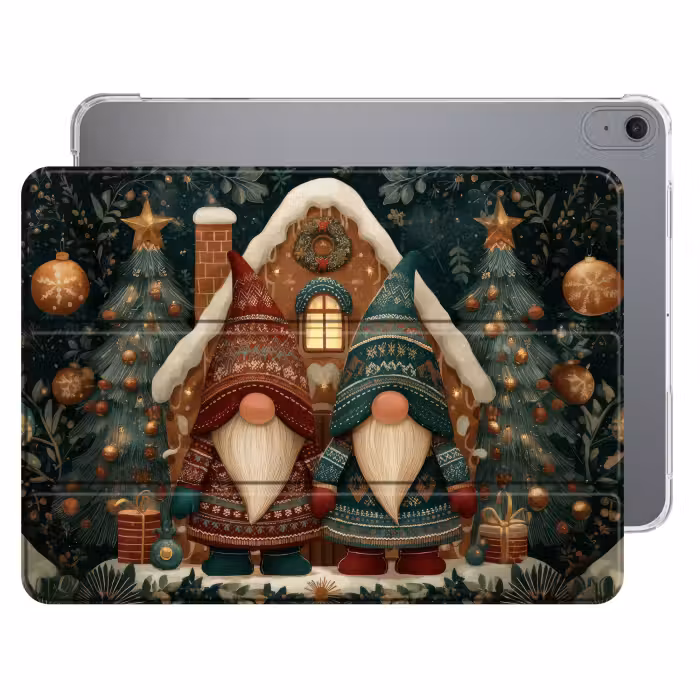 iPad-Hülle - Weihnachten - Wichtel - Lebkuchenhaus - Rot - Grün
