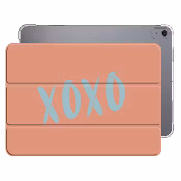 iPad-Hülle - XOXO - Blau - Pfirsichfarben